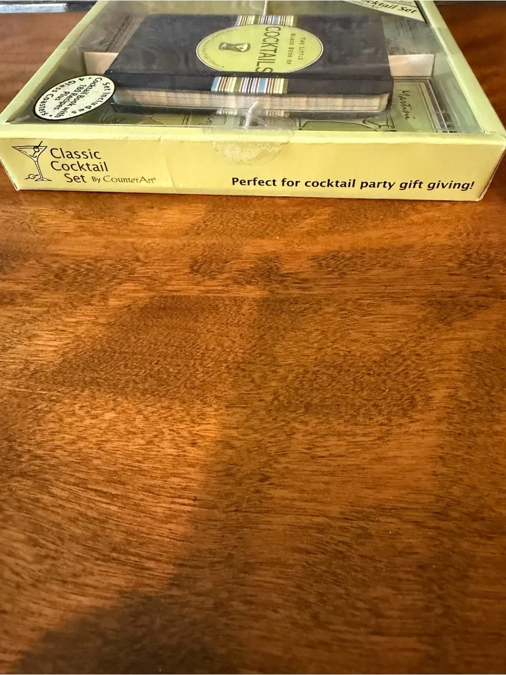 CounterArt Classic Cocktail Coasters and Recipe Book Boxed Gift Set